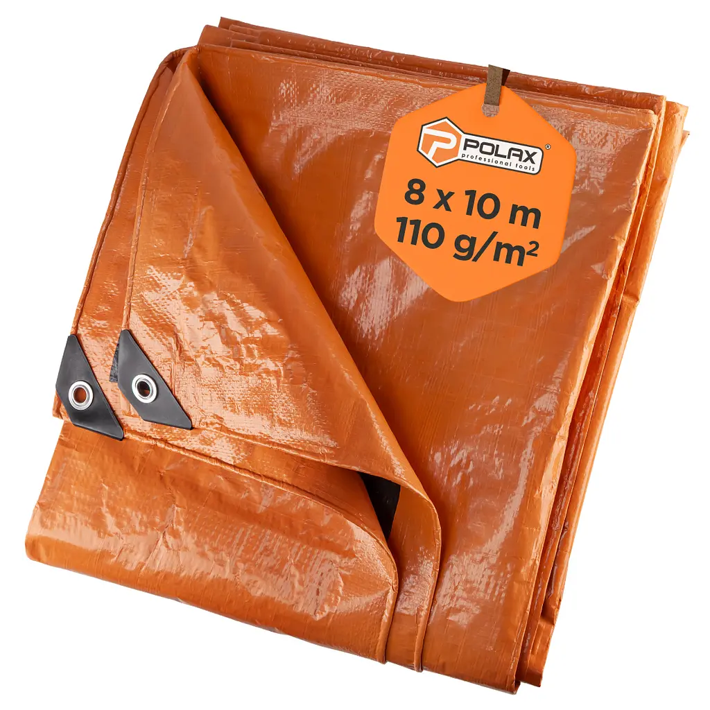 Тент тарпауліновий Polax 8 x 10 м, 110 гр/м2, з вушками, двостороння ламінація (70-126) - фото 4