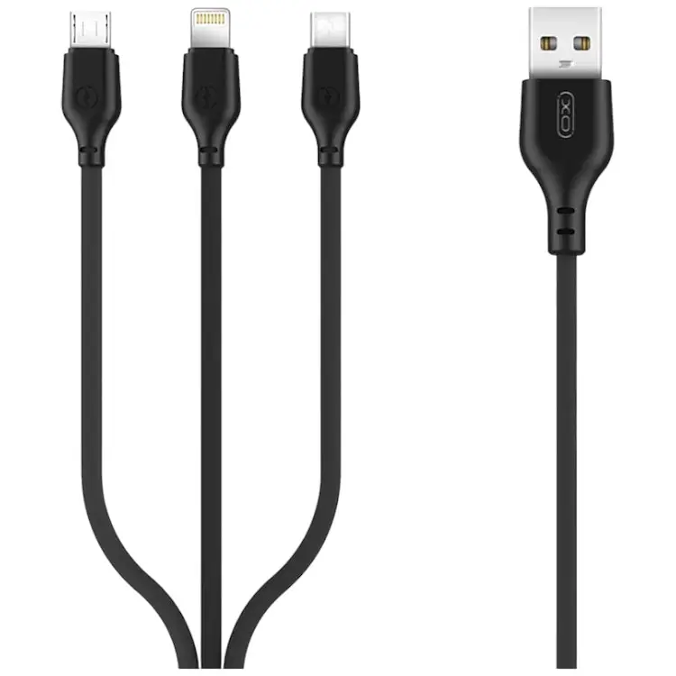 Кабель XO 3in1 micro/type-C/lightning NB103 2.1A/1m Black
