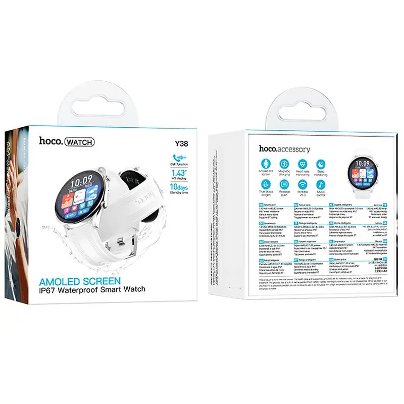 Смарт-годинник Hoco Y38 Smart sports watch (call version) Silver - фото 3