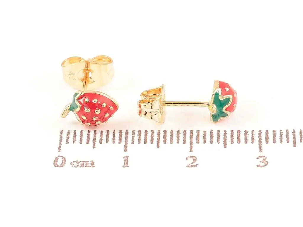 Сережки Xuping Позолота 18K пусети "Полунички" 283700 - фото 2