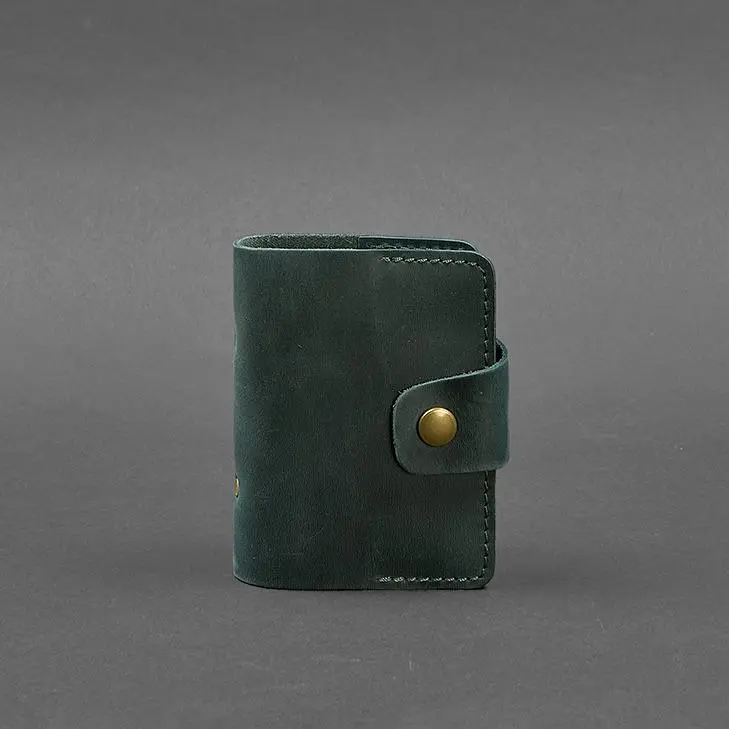 Шкіряний кард-кейс 7.1 (Книжечка) зелений Crazy Horse - фото 6