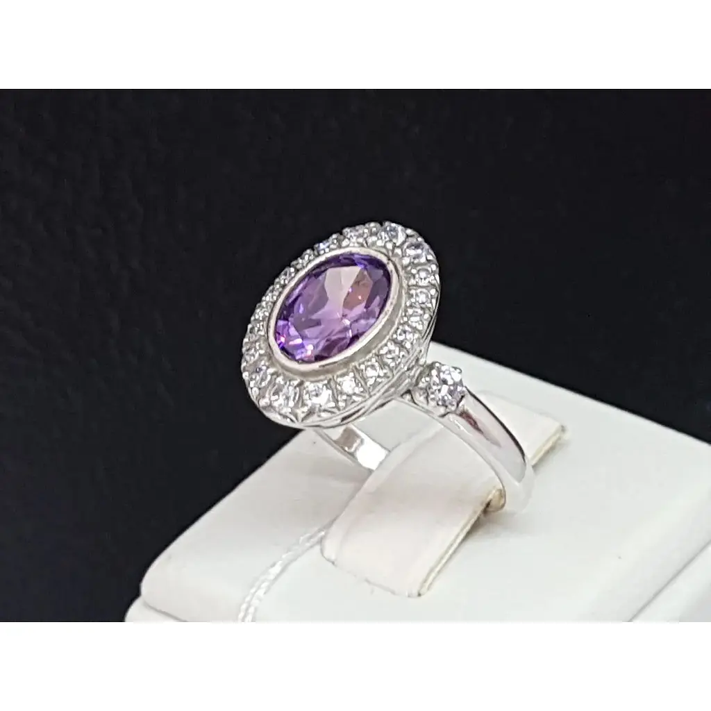 Срібне кільце Агні Елла з фіанітами. 1400/9Р-CZ 16,5 - фото 4