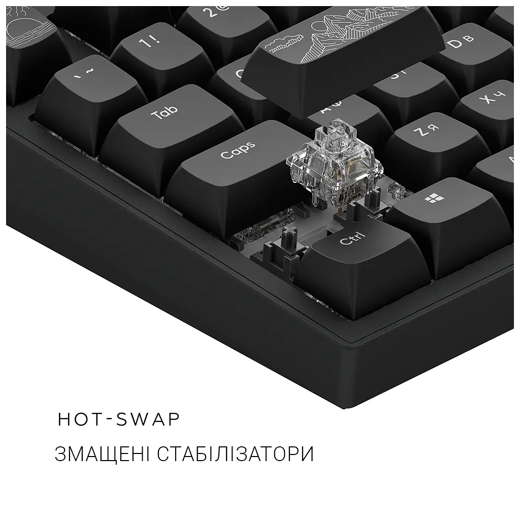 Клавіатура Dark Project ALU81 Terra Nostra PBT RGB Mech G3MS Moonstone Black (DPKB_NOSTRA_81_ANSI_BLACK_UA) - фото 8