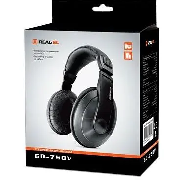 Навушники Real-El GD-750V Black (EL124200015) - фото 2