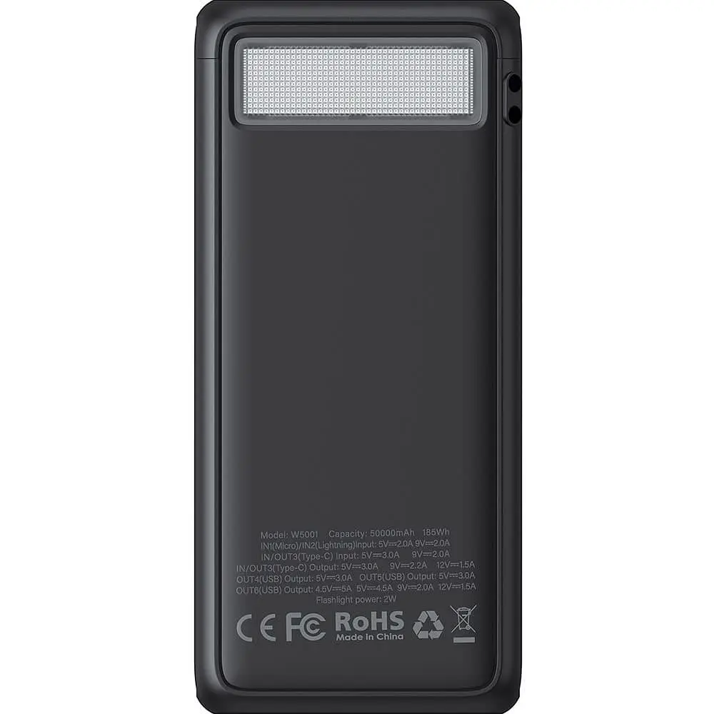 Павербанк Veger Black 50 000 mAh / 22.5 Вт (W5001.black) - фото 4