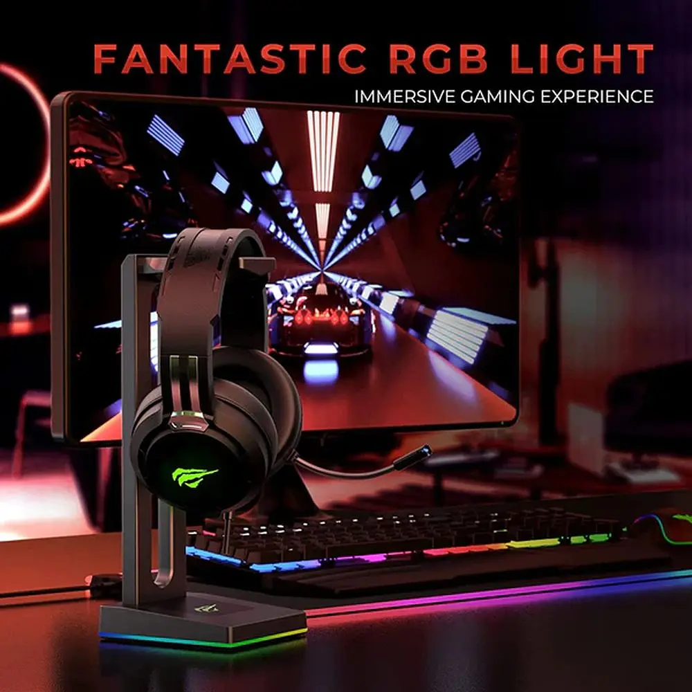 Навушники ігрові з мікрофоном Havit HV-H2010d RGB black (HV-H2010d) - фото 6