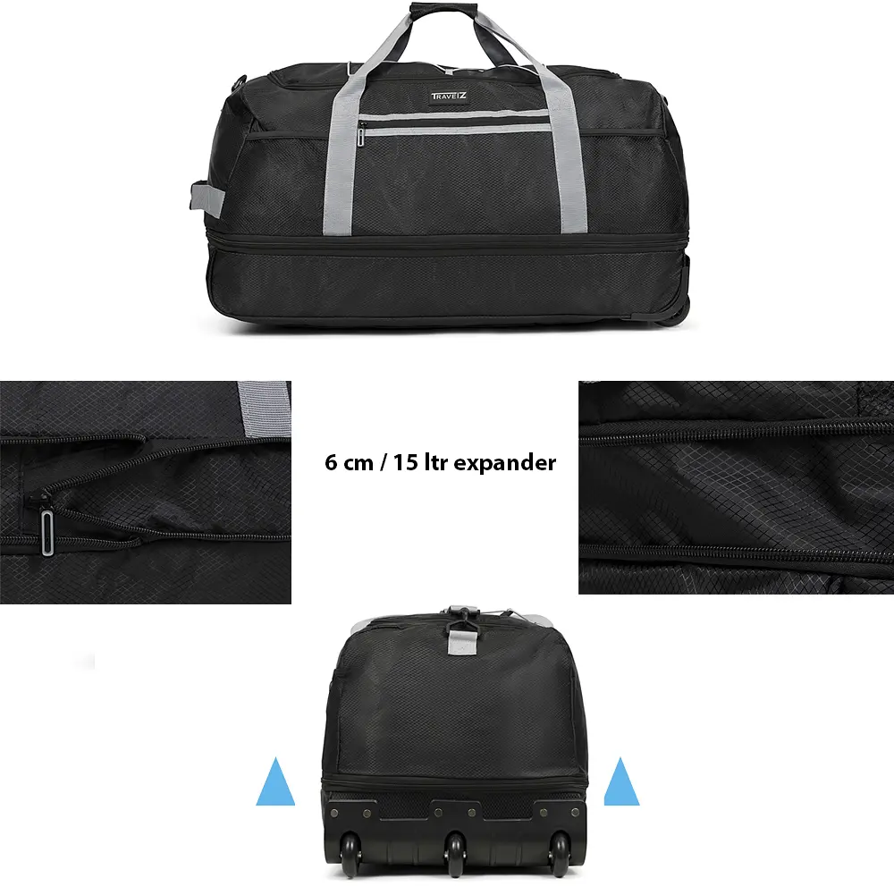 Сумка дорожня на колесах TravelZ Wheelbag Doubleloader foldable black 80(95)L (603096) - фото 7