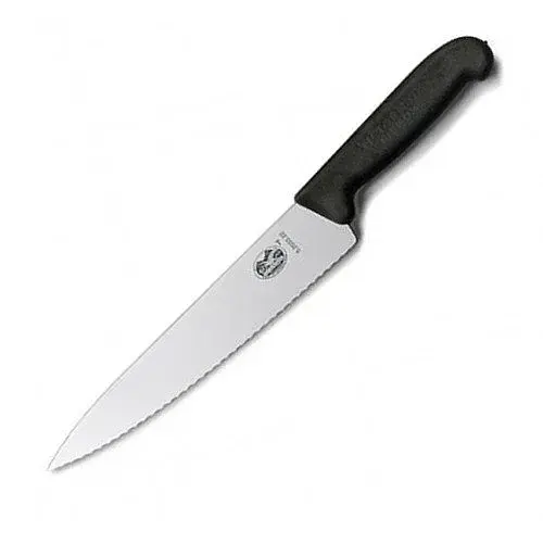 Кухонний ніж Victorinox Fibrox Carving 19 см Serrated Black (5.2033.19)