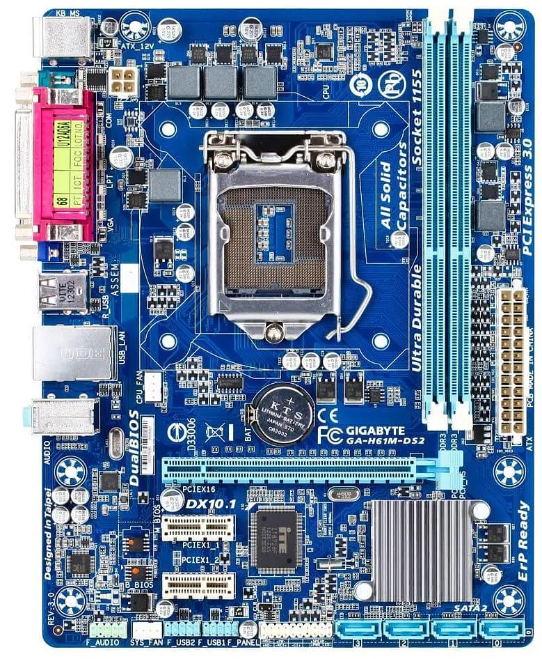 Материнская плата Gigabyte GA-H61M-DS2 (GA-H61M-DS2) (Socket 1155, Intel H61, Micro-ATX) Б/у
