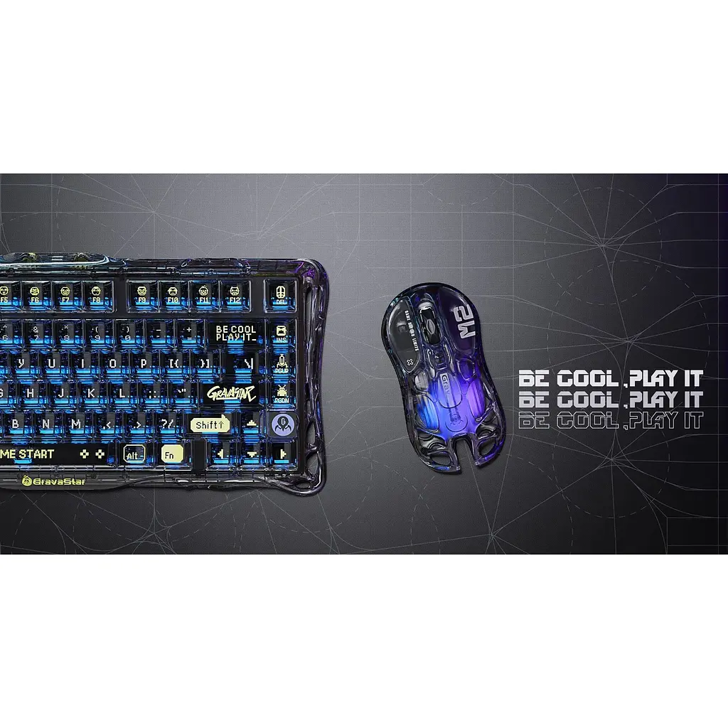 Мышь GravaStar Mercury M2, BT/WL/USB-A, RGB, черно-прозрачный - фото 5