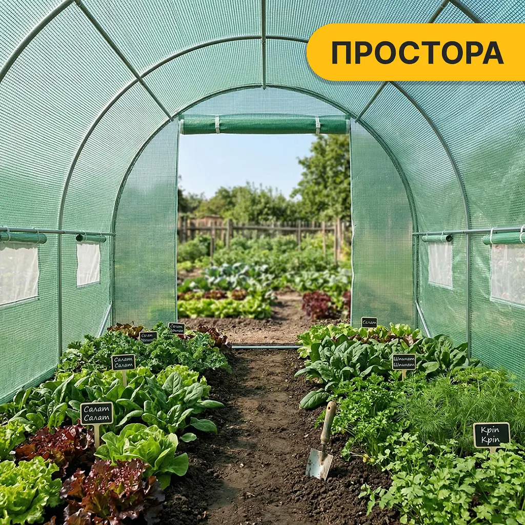 Посилена садова теплиця парник LEOBRO Garden 10м2 Green (LB-10M25) - фото 8