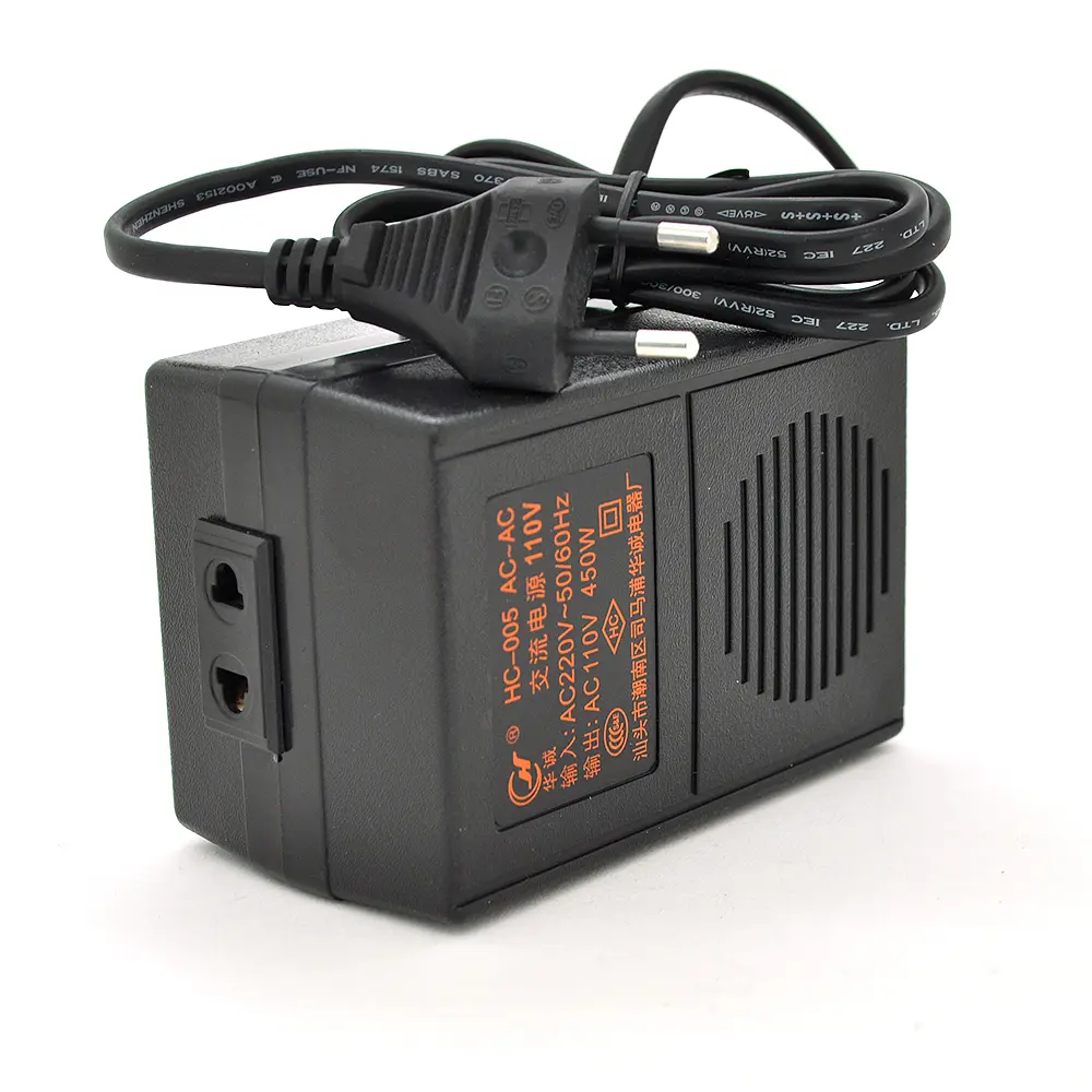Перетворювач напруги трансформаторний 450W Input 220 V/Output 110V + універсальна розетка