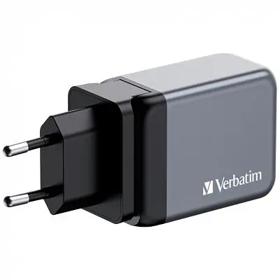 Зарядний пристрій Verbatim GaN 65 W 3 ports (2xUSB-C-65 W /USB-A -3.0) (32201) - фото 2