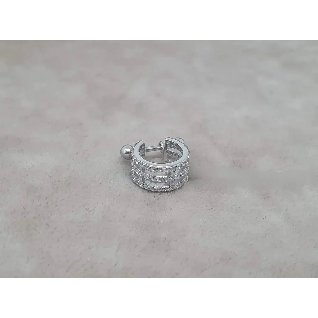 Серебряная серьга кольцо для пирсинга хеликса Ирий со штангой. 40081ШТ - фото 4