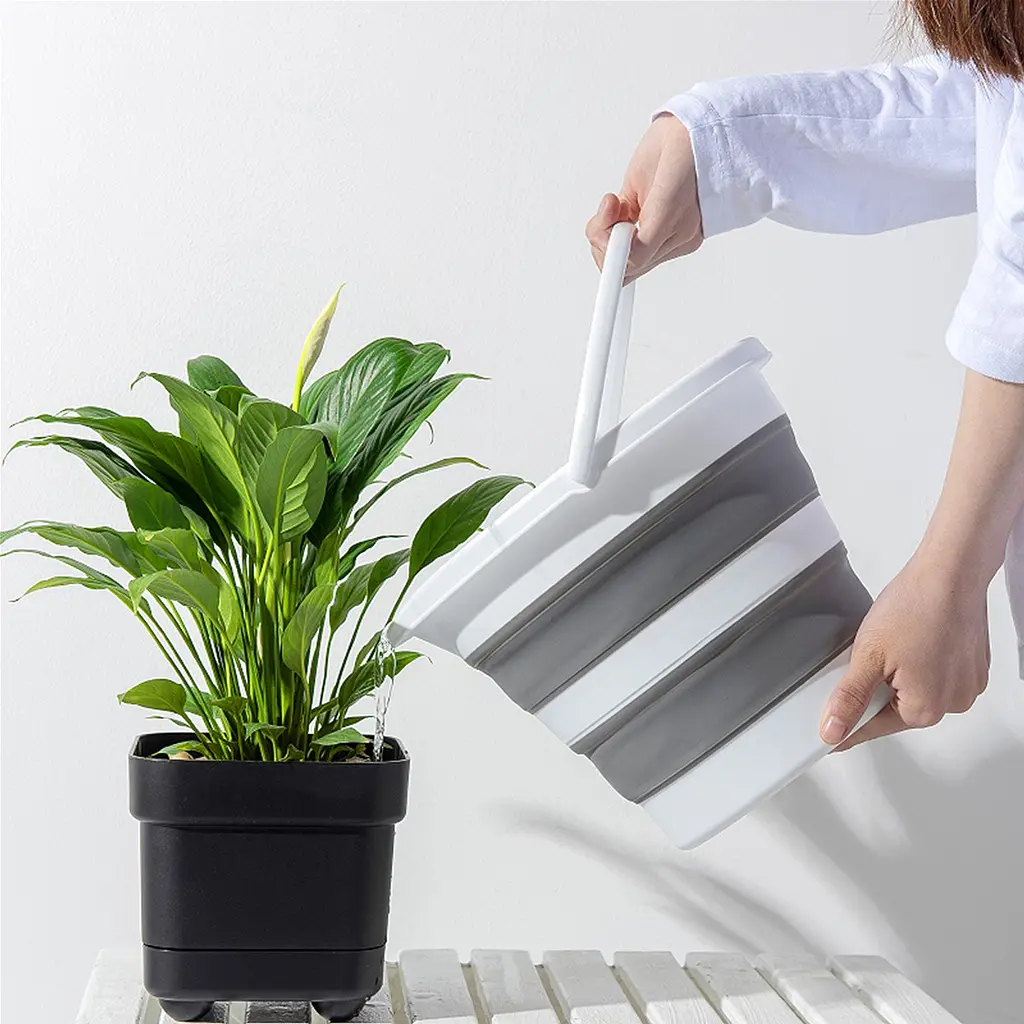 Ведро складное MBM My Home Bin-17 бело-серое 10 л (BIN-17 10L WHITE/GRAY) - фото 9