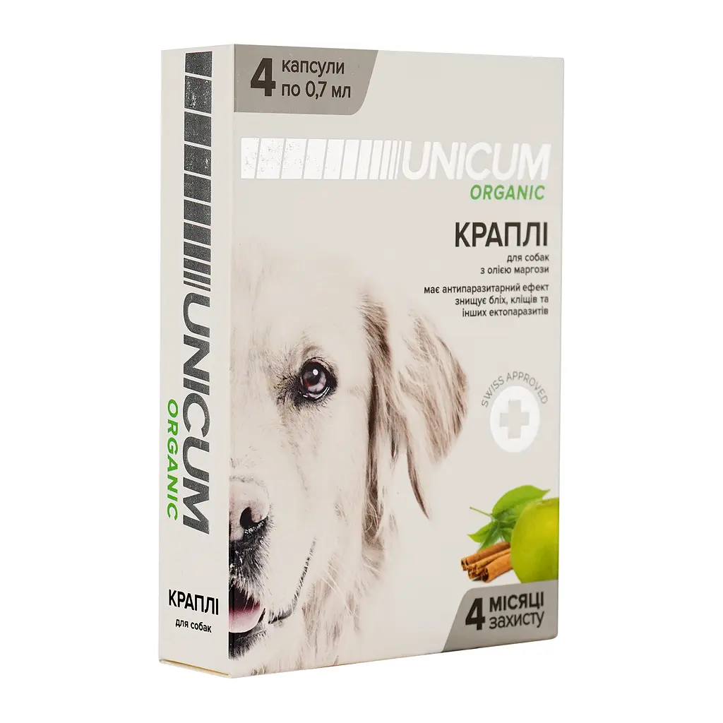 Краплі від бліх та кліщів для собак Unicum Organic на натуральній основі 4 шт. (UN-026) - фото 4