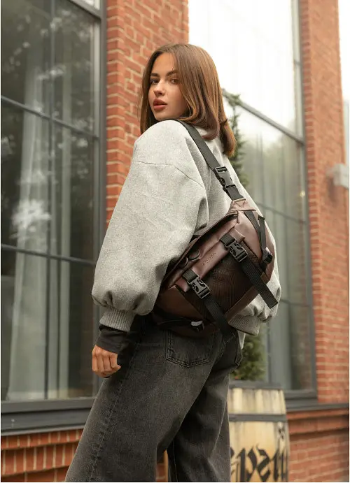Велика жіноча поясна сумка бананка Sambag 38х21 см sum0027235 - фото 9