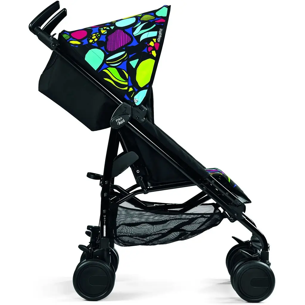 Коляска Peg-Perego Pliko Mini Classico Manri, чорна з малюнком (IPKR280035RO01MK01) - фото 2