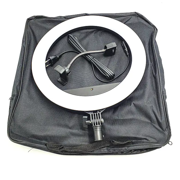 Кільцева LED лампа світлодіодна Ring Light ZB-R14 з тримачем для телефону селфі кільце блогера 35см 36Вт + штатив 2 м - фото 7