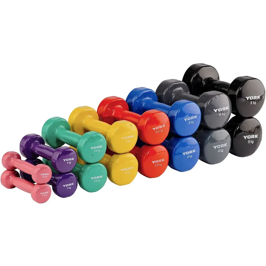 Гантели для фитнеса York Fitness виниловые круглые 2х4кг серый - фото 3