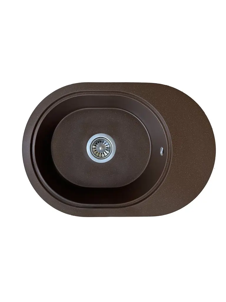 Кухонна мийка Adamant OVALE коричнева 610x420x180 мм, з крилом 61 см - фото 5