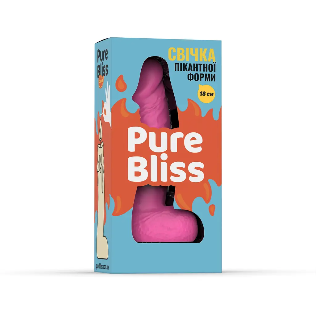 Свічка член Pure Bliss 18 см Pink - фото 6