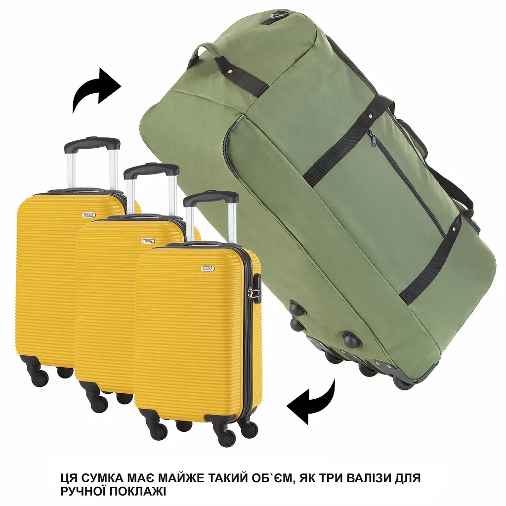 Сумка дорожня на колесах TravelZ Wheelbag 100 Liter Green (603095) - фото 7