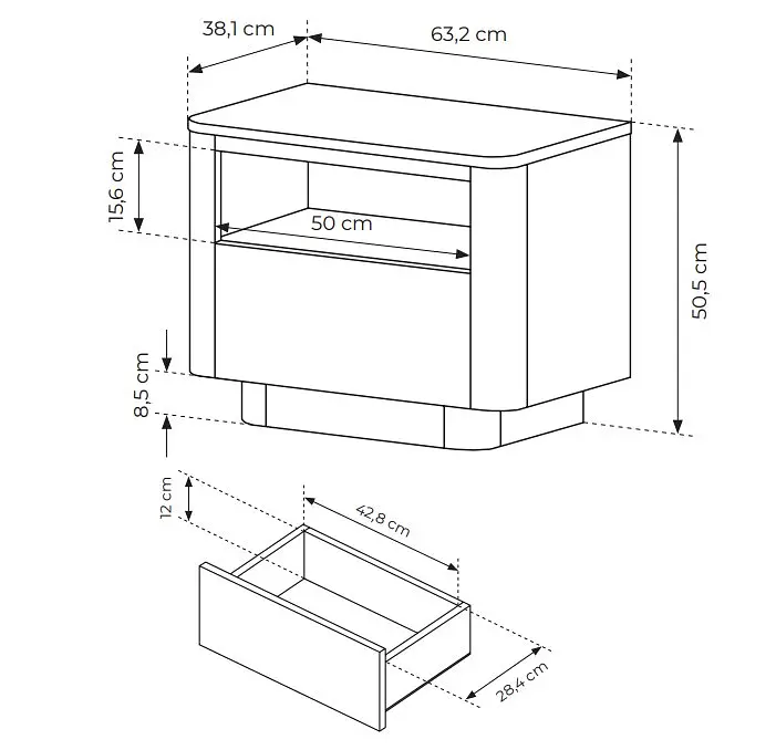 Тумба прикроватная Perfect Home Торро / Torro 1S/63 с 1 ящиком Дуб кремона/черный (PFH-091419) - фото 3