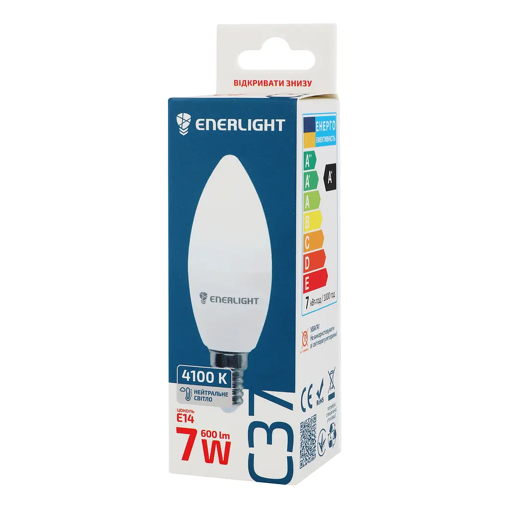 Світлодіодна лампа Enerlight С37, 7W, 4100K, E14 (C37E147SMDNFR) - фото 2
