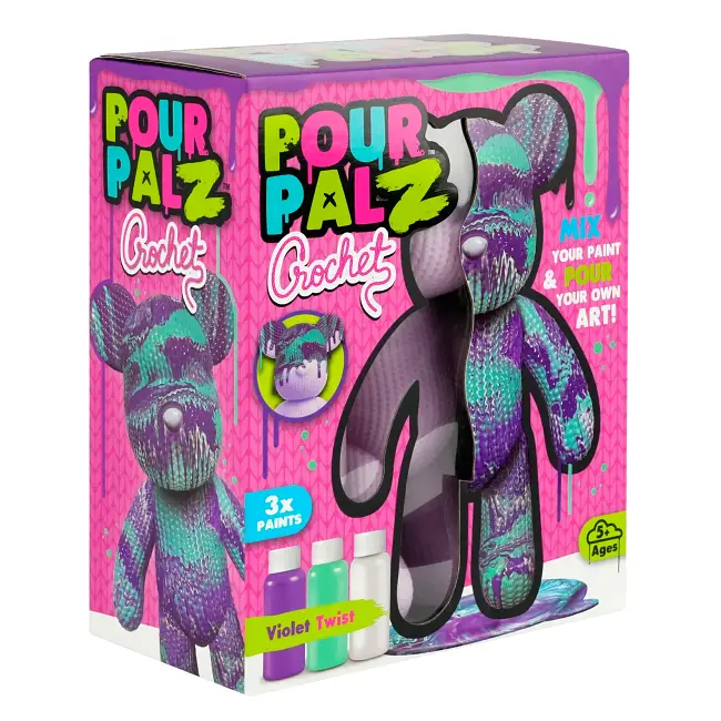 Набір для творчості ToyMonster Pour Palz Флюїд Арт Ведмедик Фіолетовий вайб S4 В'язані дива (FC-G0004C) - фото 4
