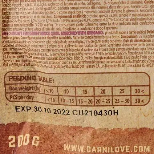 Ласощі для собак Carnilove Dog Semi Moist Перепілка та орегано 200 г - фото 4