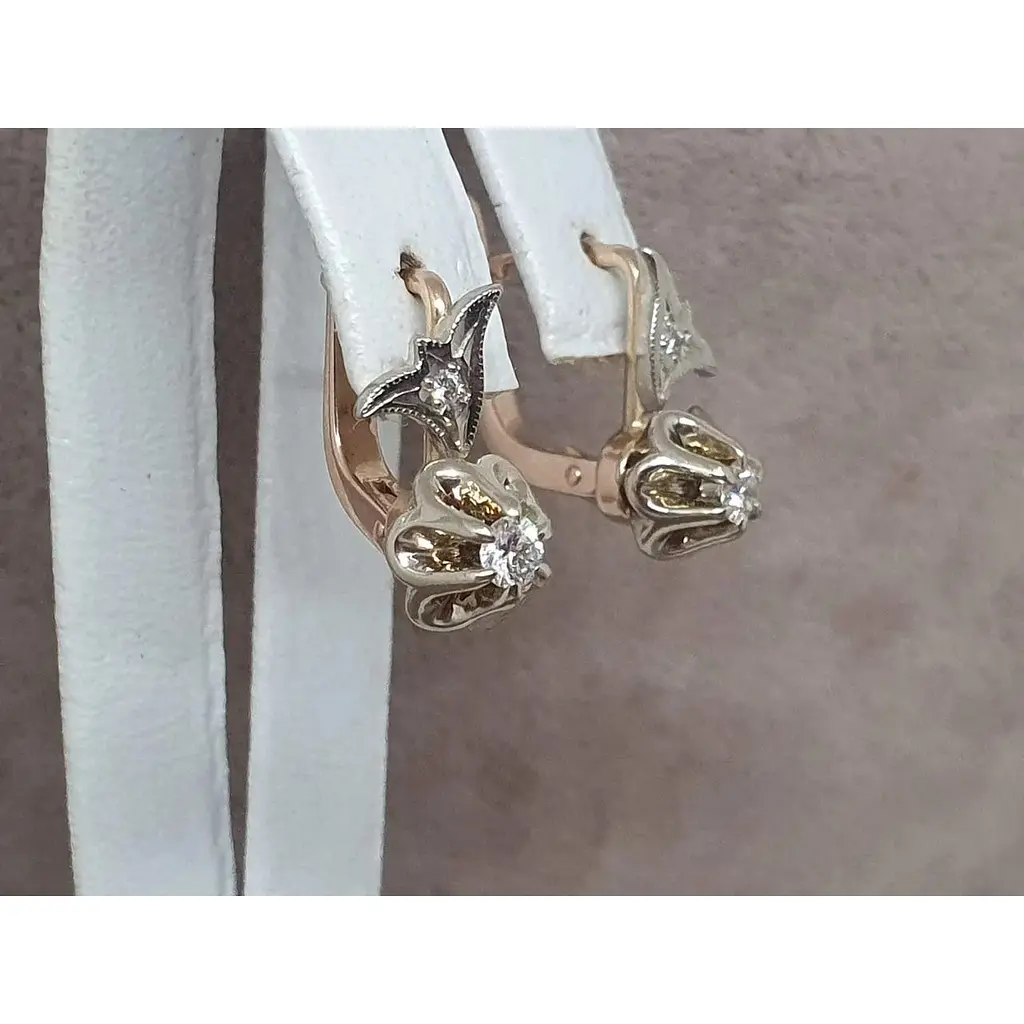 Золоті сережки Гаразд з діамантами. 3032700 - фото 3