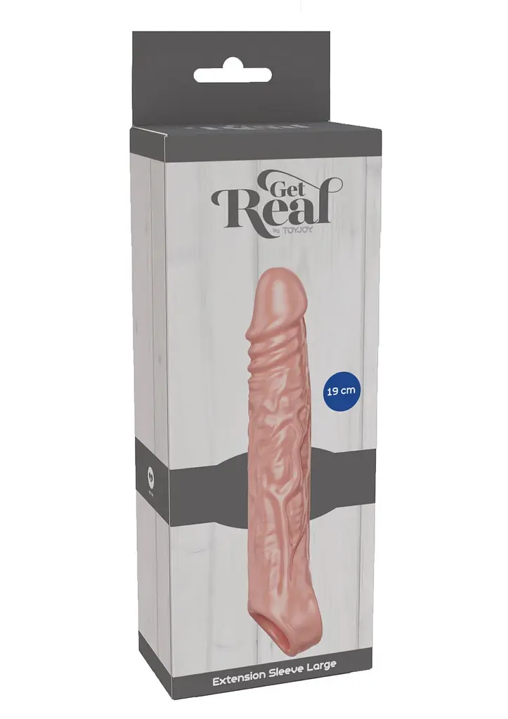 Насадка на пеніс Get Real Extension Sleeve Large 19 см (тілесний) - фото 7