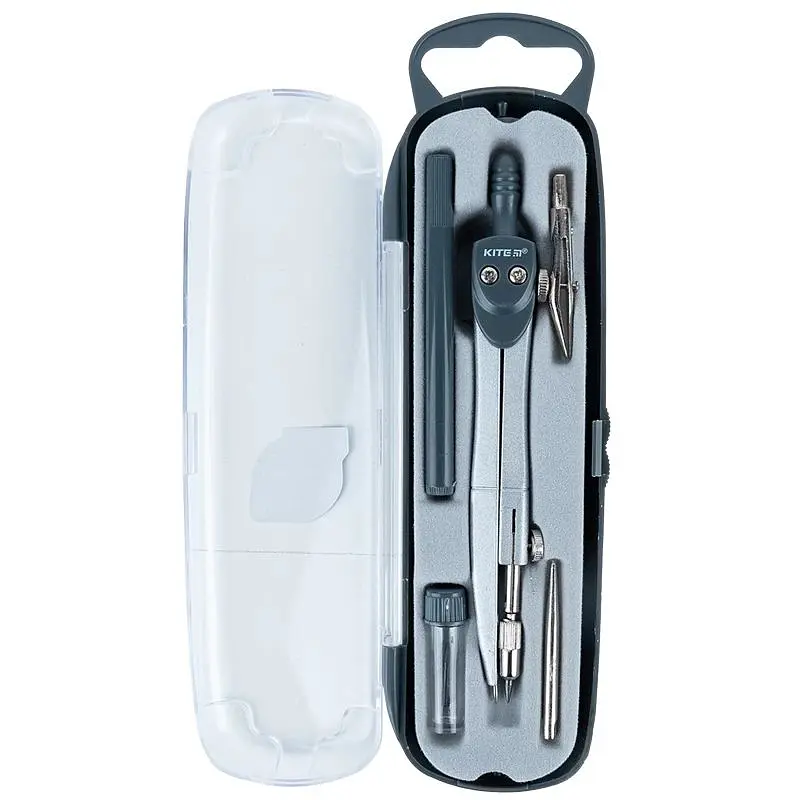 Готовальня Kite 5 предметів сіра (K18-384-03) - фото 2