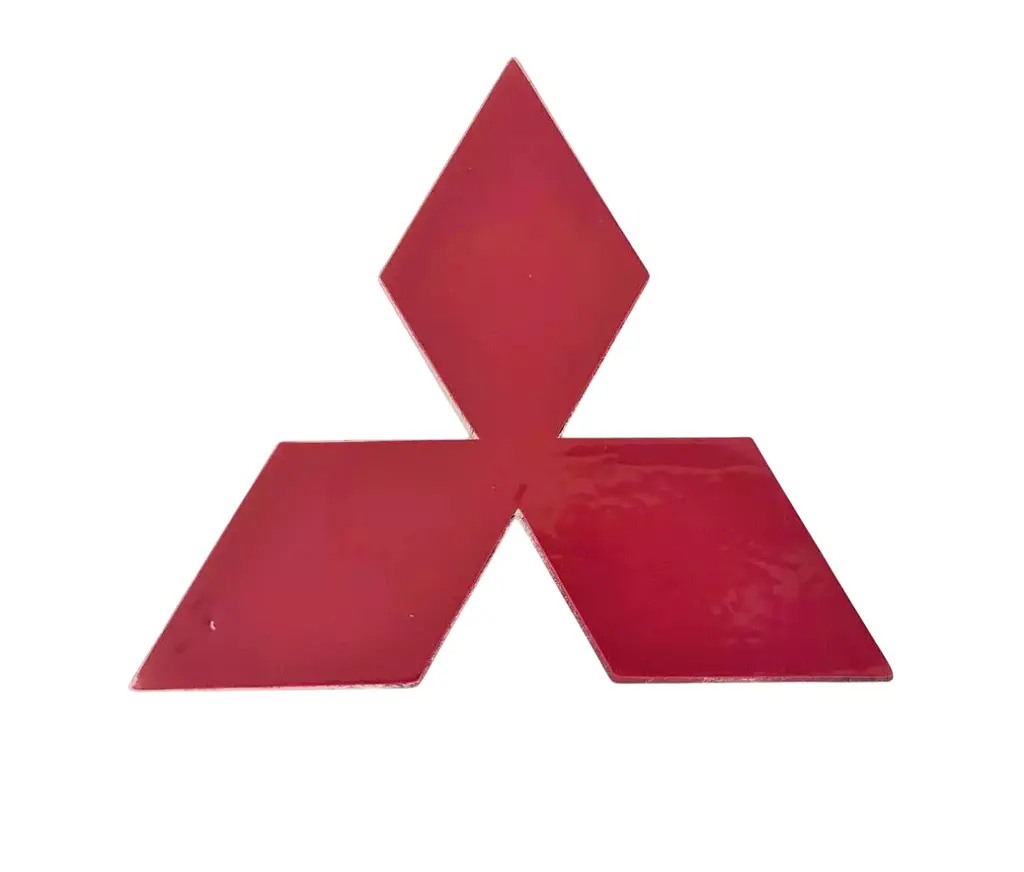 Емблема Mitsubishi 145х128 мм Хром Пластик на скотчі (Завод) - фото 2