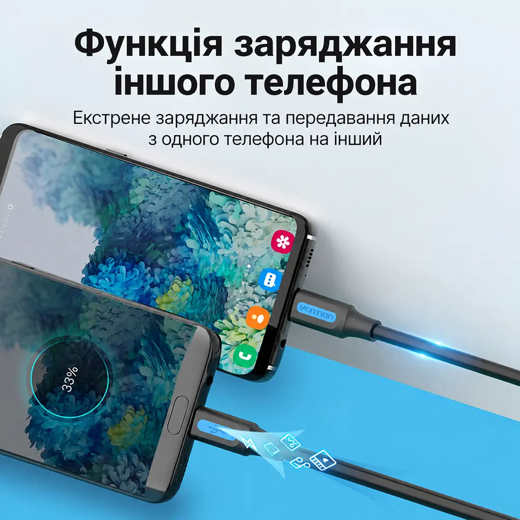 Кабель Vention COVBF USB-C - Micro-USB 1 м чорний (COVBF) - фото 5