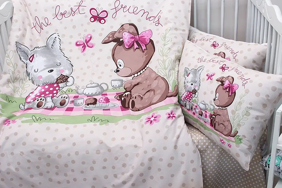 Комплект постільної білизни в ліжечко Tag Tekstil Best frends beige для немовлят - фото 3