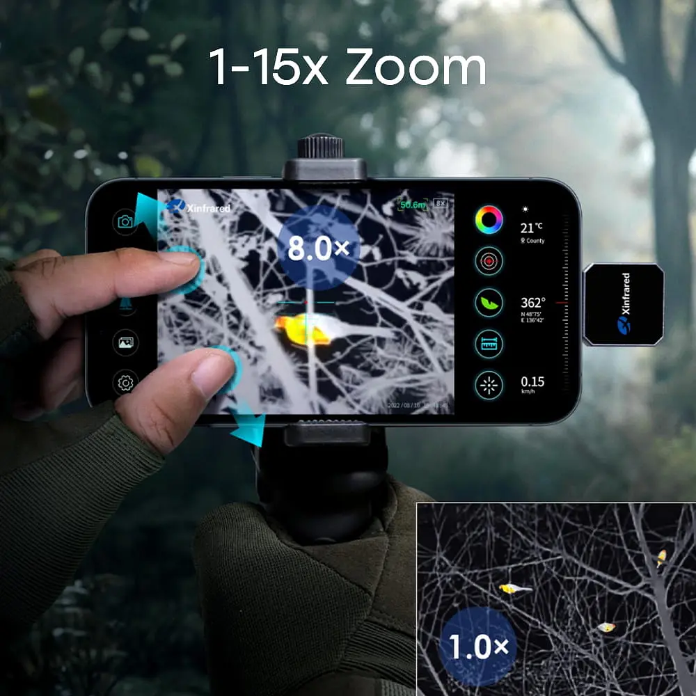 Тепловизор для смартфона на Android Xinfrared XH15 + держатель / экран / дальномер (90-00033) - фото 11