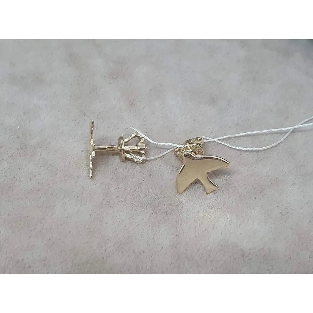 Золоті сережки-пуссети Імперія золота Пташки. СП664ЛИ - фото 3