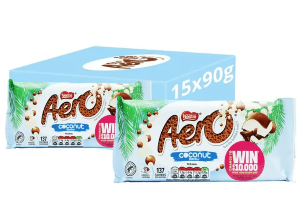 Шоколадний батончик Nestle Aero Coconut Chocolate Sharing Bar 90 г - фото 3