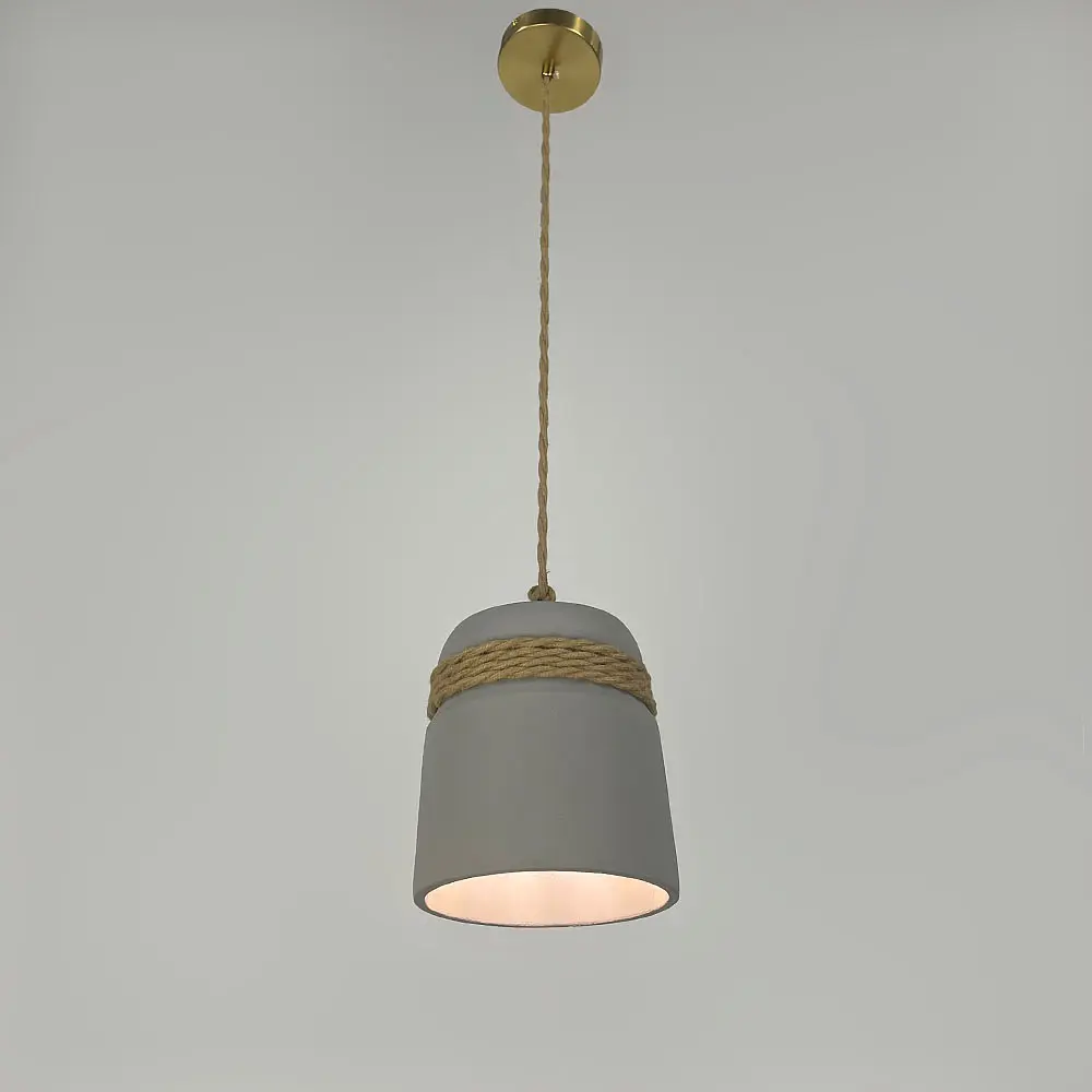 Підвіс із бетонним плафоном та латунною основою | Арт. MJ 186/1 GR+BR | Line F - фото 6