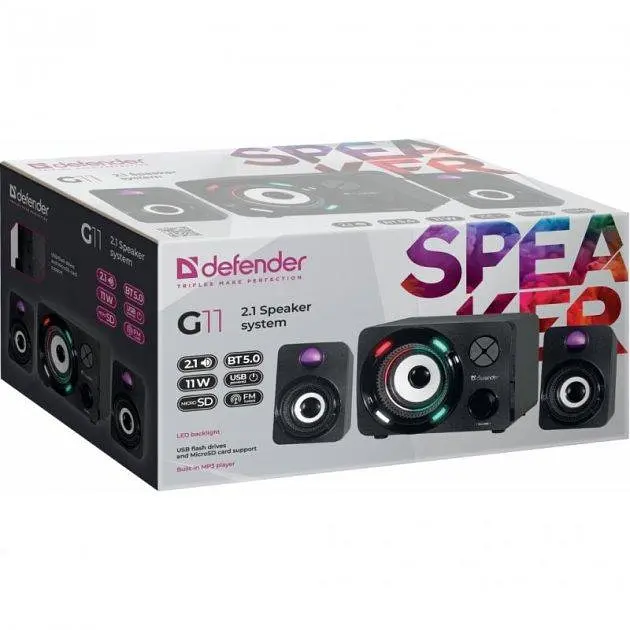 Акустична система DEFENDER G11 з LED-підсвічуванням black - фото 5