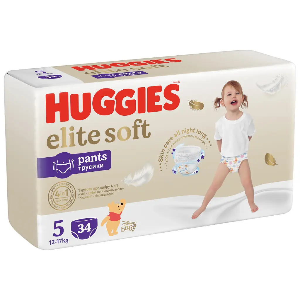 Підгузки Huggies Elite Soft 5 (12-17 кг) Mega 34 шт. (5029053549354) - фото 3