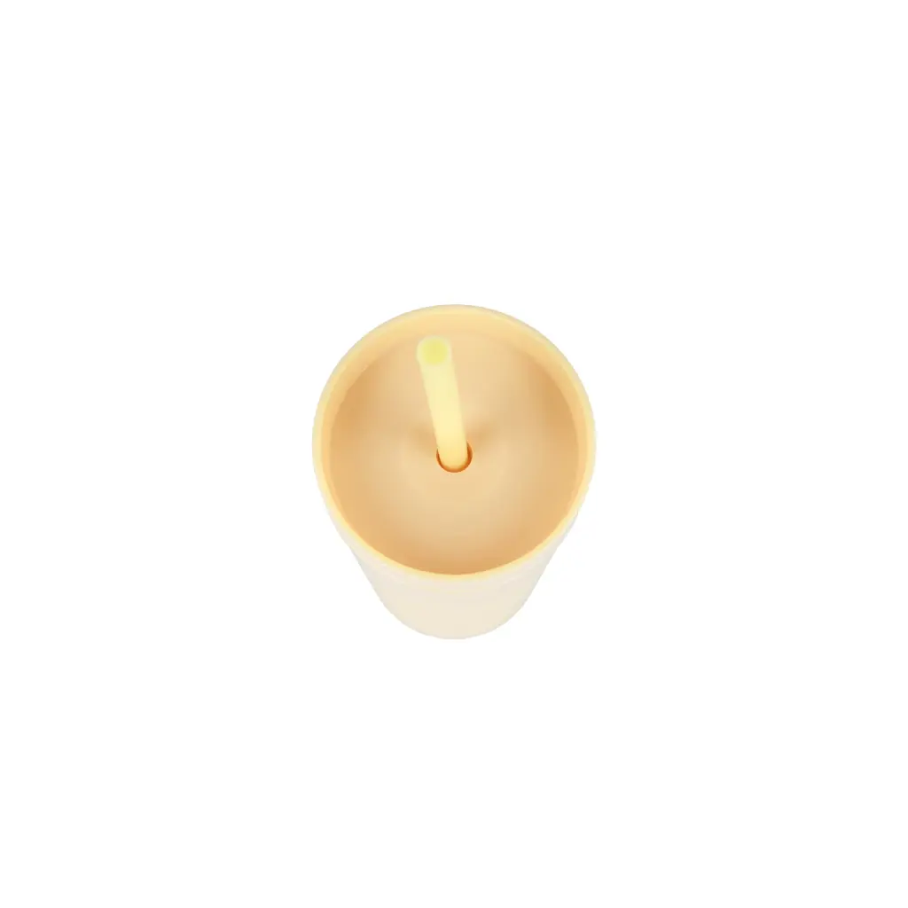 Охлаждающий матовый стакан 473 мл BPA-Free с трубочкой 21х6.5см light yellow - фото 3