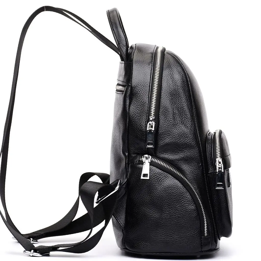 Рюкзак жіночий шкіряний міський чорний трансформер 35588 Tiding Bag - фото 6