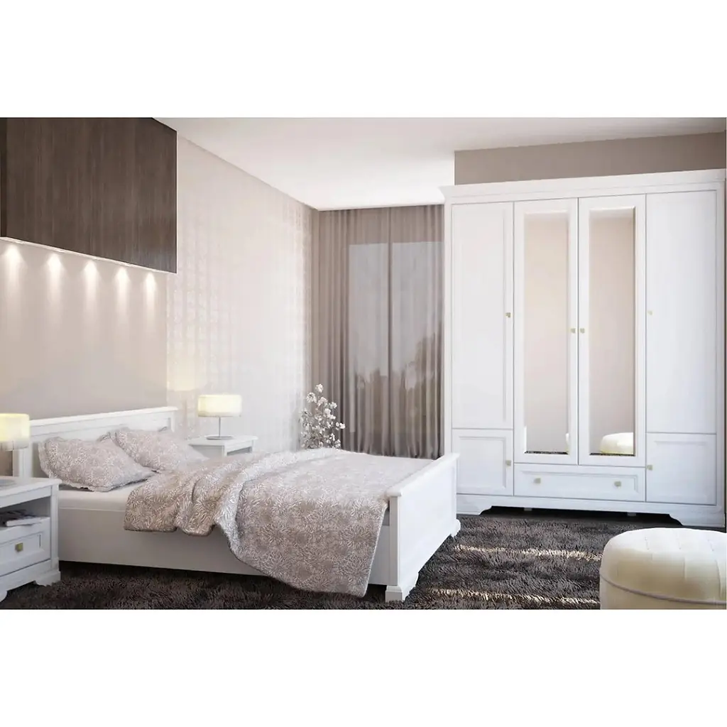 Шафа для одягу в спальню Gerbor Клео 4d/1s Білий (GRB-1417) - фото 2