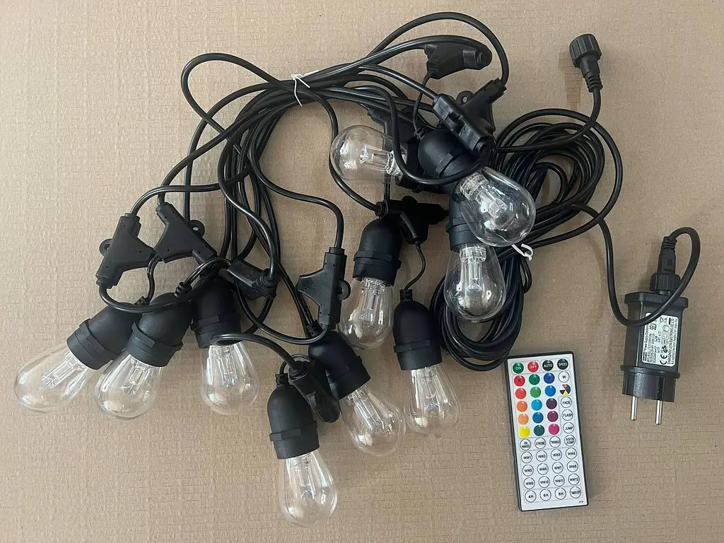 Вулична гірлянда з ретро лампами LED RGB Edison 10шт, 220V, 10метрів з перехідником - фото 7