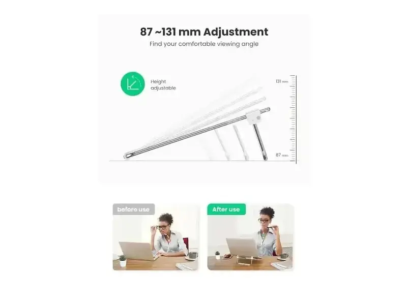 Підставка для ноутбука UGREEN LP230 Foldable Desktop Laptop Stand Silver (80348) - фото 4