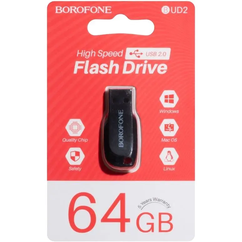 Флеш-накопитель USB Borofone BUD2 128 ГБ высокая скорость передачи (37586-01_350) - фото 2