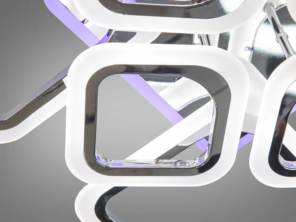 Современная LED люстра с подсветкой, димером, 115W, хром - фото 4